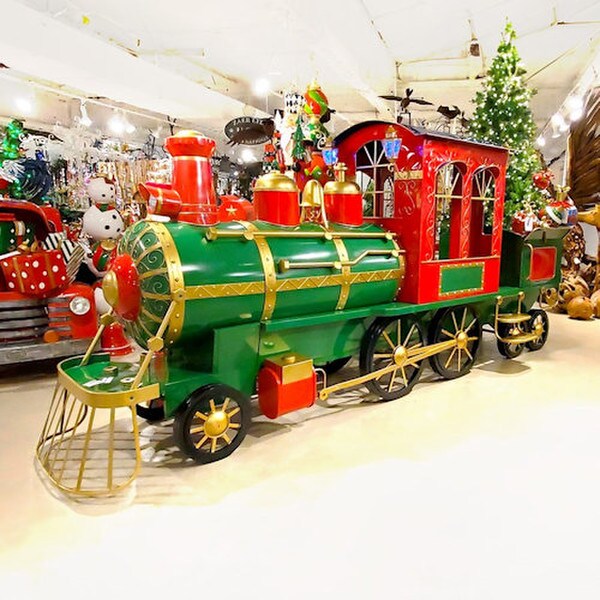 Train with Cart Christmas Display